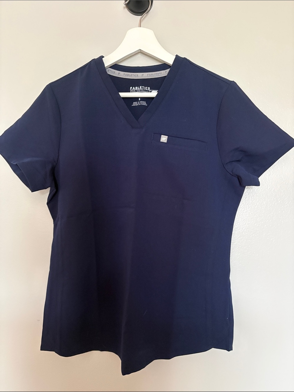75. Fabletics Deep Navy V-Neck Scrub Top